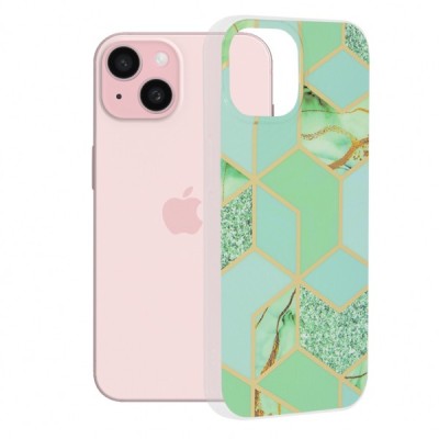 Husa pentru Apple iPhone 15, Techsuit, Marble, Verde foto