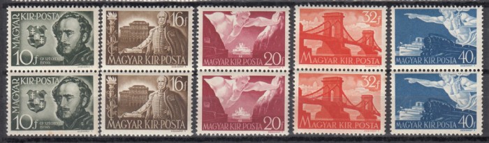 UNGARIA 1941 ANIVERSAREA 150 ANI NASTEREA I.SZECHENYI PERECHE SERII MNH