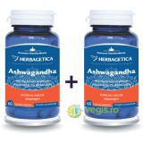 Pachet Ashwagandha 60cps+60cps (50% reducere la al doilea produs)