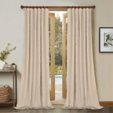Draperie din catifea cu rejansa din bumbac tip fagure, Madison, 150x210 cm, densitate 700 g/ml, Misty rose, 1 buc