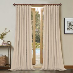 Draperie din catifea cu rejansa din bumbac tip fagure, Madison, 150x250 cm, densitate 700 g/ml, Misty rose, 1 buc