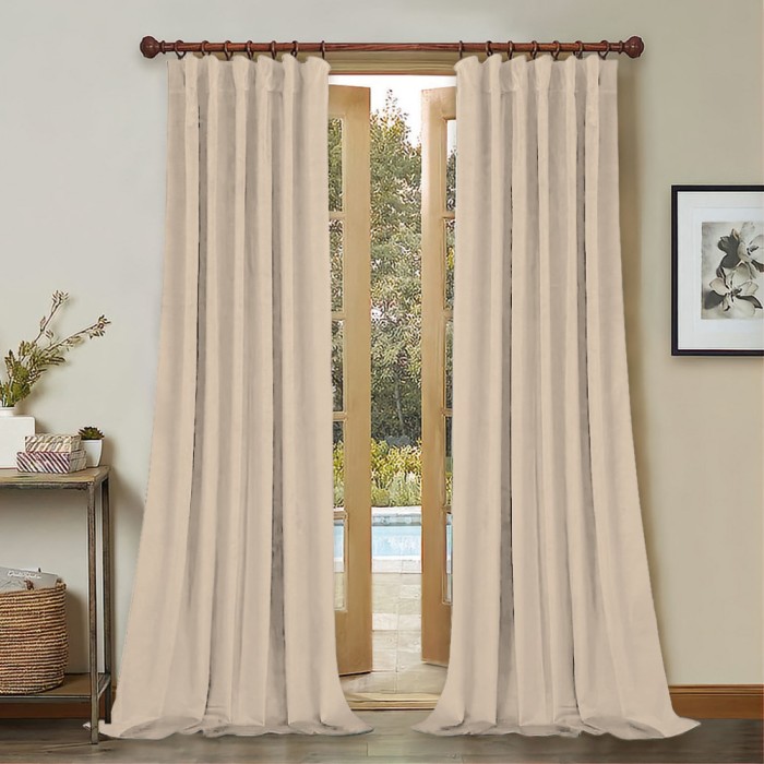 Draperie din catifea cu rejansa din bumbac tip fagure, Madison, 150x220 cm, densitate 700 g/ml, Misty rose, 1 buc