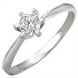 Inel de logodnă din oțel cu zirconiu strălucitor - Marime inel: 49