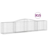 Cumpara ieftin Cosuri gabion arcuite 15 buc, 400x50x80/100 cm, fier galvanizat