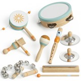 AIYAPLAY Instrumente Muzicale pentru Copii, Jucării Muzicale Montessori din Lemn pentru Copii 3+, Set de Percuție cu Tamburină și Maracas, Cadou pentr