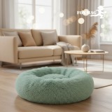 Cumpara ieftin Pat pufos pentru Caini si Pisici, 60 cm, Verde deschis