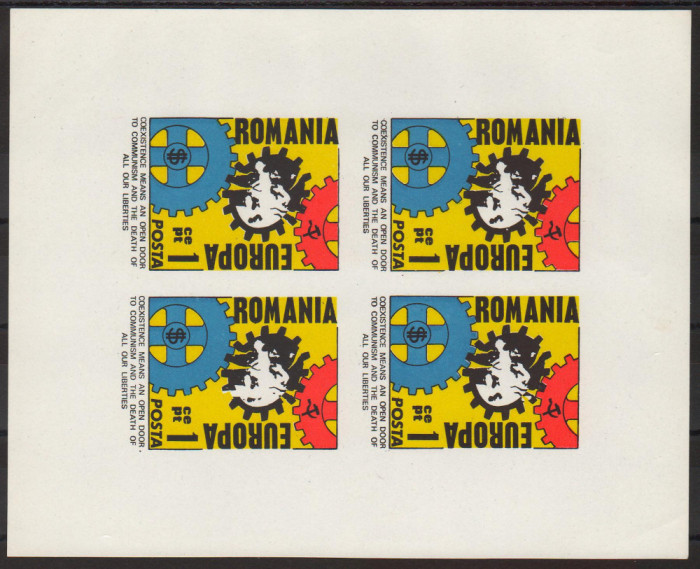 Romania Exil 1967 Emisiunea a XLVI-a EUROPA bloc nedantelat