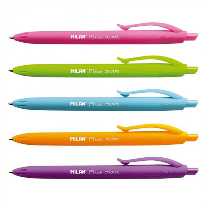 Pixuri MILAN P1 Touch Colours, Varf 1 mm, 24 Buc/Set, Mine Multicolore, Pixuri Colorate, Pix Colorat, Set Pixuri Colorate, Pixuri Scoala, Set de Pixur