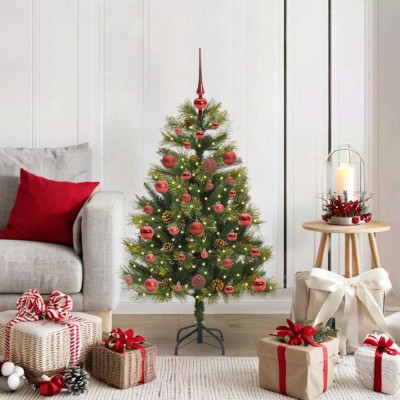 vidaXL Pom de Crăciun Artificial cu Ramuri Articulare și Conuri 120 cm 3395071 foto