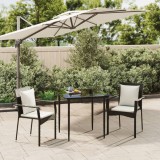 VidaXL Set mobilier de grădină cu perne, 3 piese, negru, poliratan