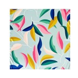 Esarfa din satin cu frunze multicolore