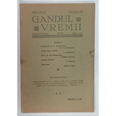 GANDUL VREMII , REVISTA DE IDEOLOGIE , NR. 10 , 15 DECEMBRIE , 1936