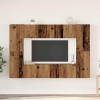 Set comodă TV cu raft Pe perete cu depozitare cu ușă 8 pcs Lemn vechi 60 x 30 x 30 cm