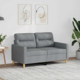 vidaXL Canapea cu 2 locuri, gri deschis, 120 cm, material textil 359227