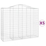 Cumpara ieftin Cosuri gabion arcuite 5 buc, 200x50x160/180 cm, fier galvanizat