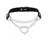 Zgarda Metal Heart, Piele Ecologica, Negru, Fetish Love, STD