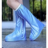 Protectie Incaltaminte pentru Ploaie si Noroi, Impermeabila, Talpa Antiderapanta, cu Fermoar si Capsa, Inaltime 40 cm, Marime XL 40-41, Albastru