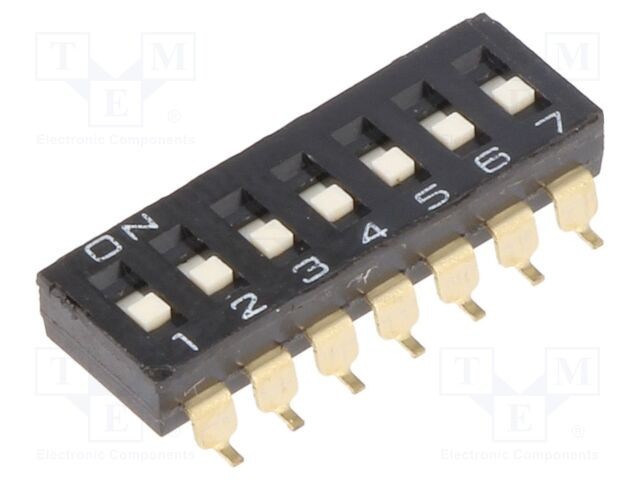 Comutator DIP-SWITCH 7 sec&Aring;&pound;iuni ON-OFF 0,025A/24VDC OMRON