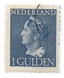 Olanda - Regina Wilhelmina - Marime mare, 1946 - 1 Gld, obliterat