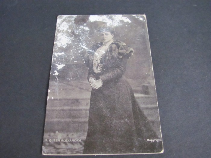 Regina Alexandra a Marii Britanii . Carte Poștală Regalistă Veche