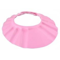Palarie de baie pentru copii, reglabila, protectie pentru ochi si urechi impotriva samponului, roz