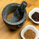 Mojar cu pistil din granit, 12cm negru, Kinghoff