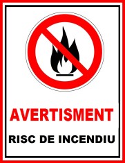 Placuta de avertisment risc de incendiu foto