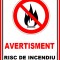 Placuta de avertisment risc de incendiu