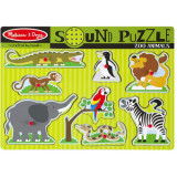 Melissa &amp; Doug - Puzzle de lemn cu sunete Animale de la Zoo