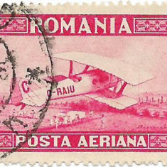 C-Raiu Posta aeriana, 1928 - 5 L, filigran orizontal, obliterat