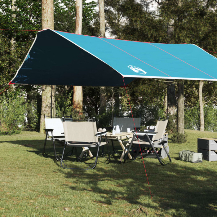 vidaXL Prelată de camping, albastru, 420x440 cm, impermeabilă