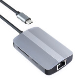 Cumpara ieftin Adaptor multifunctional 5 in 1 USB-C la USB Techstar&reg; CYC5IN1B, 1 x USB 3.0, 1 X USB 2.0, LAN RJ45 Ethernet, Cititor De Carduri SD/TF, Gri