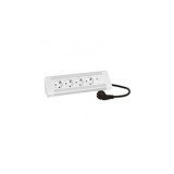 Desktop multi-outlet extension - 4 x 2P+E + illuminated switch, Legrand