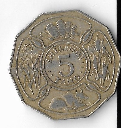 Moneda 5 shilingi 1972 - Tanzania