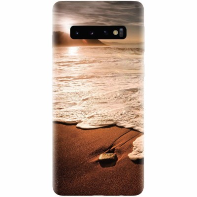 Husa silicon pentru Samsung Galaxy S10, Sunset Foamy Beach Wave foto
