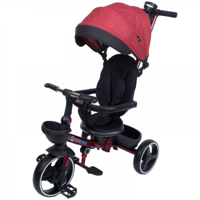 Tricicleta pliabila pentru copii Impera rosu, scaun rotativ, copertina de soare, maner pentru parinti Kidscare foto