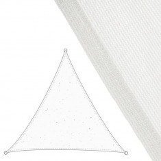 Copertina parasolar triunghiular Awning, 3.5 x 3.5 m, polietilena, alb