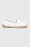 Answear Lab espadrile de piele culoarea alb