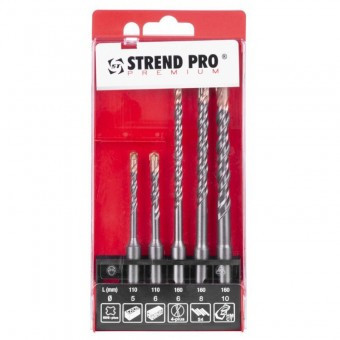 Set 5 burghie SDS Plus Strend Pro Premium SD051, dimensiune 5,6,8,10mm foto