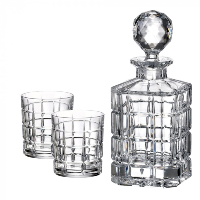 Set Pahare Cristal Bohemia cu Sticla Whisky Timesquare COD: 2088