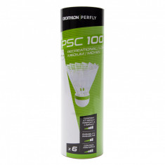 Set 6 fluturaşi din plastic Badminton PSC 100 Medium Alb