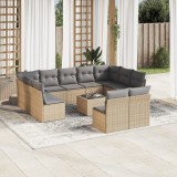 Gossi set canapele de gradina cu perne, 12 piese, bej, poliratan