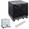Husă Protectie Container IBC 1000L vidaXL 116x100x120cm, Polietilenă, Negru, Antiv&acirc;nt, Antiraze UV, Impermeabilă