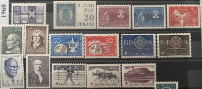 FINLANDA 1960, An complet, serii MNH foto