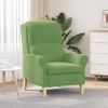 Fotoliu Verde Deschis Tesatura Lemn Modern, Relaxare Confortabila, Living Room, 76x94x102 cm