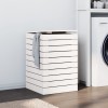 Cos rufe alb lemn masiv pin 44x44x66 cm depozitare haine murdare