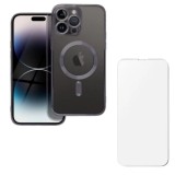 Husa si Folie Protectie pentru iPhone 16 Pro Max, TPU, Protectie si pentru Camera, MagSafe, Anti-Alunecare, Anti-Galbenire, Transparenta cu Margine Ne