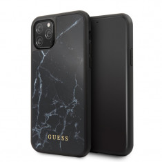 Husa TPU Guess pentru Apple iPhone 11 Pro Max, Marble, Neagra GUHCN65HYMABK