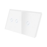 Panou Intrerupator Dublu + Simplu cu Touch Din Sticla LUXION SmartElectro IntelligentHouse