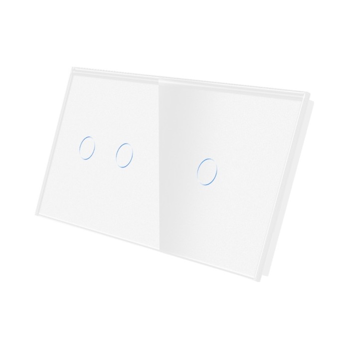 Panou Intrerupator Dublu + Simplu cu Touch Din Sticla LUXION SmartElectro IntelligentHouse